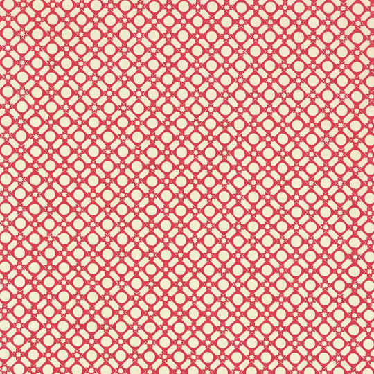 Red Geometric and Star and Dot Print Italian Paper ~ Carta Varese Italy